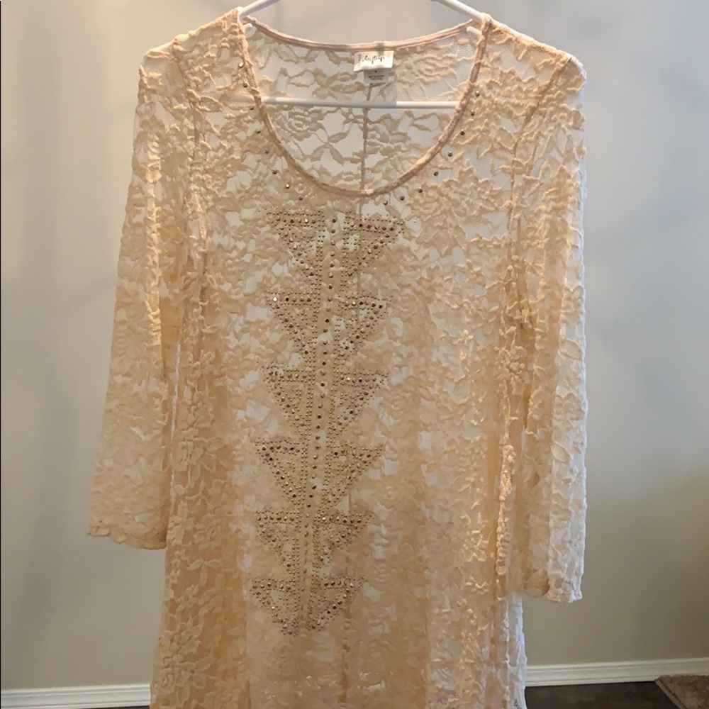 Ladies sheer lace blouse